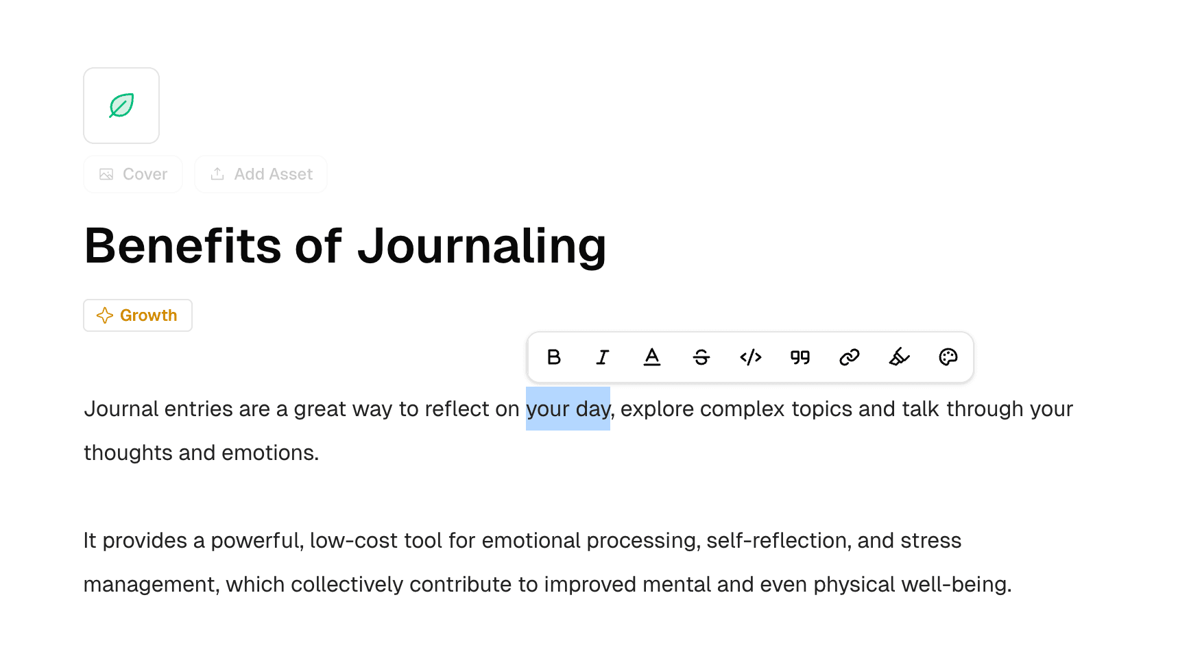 Benefits of journaling